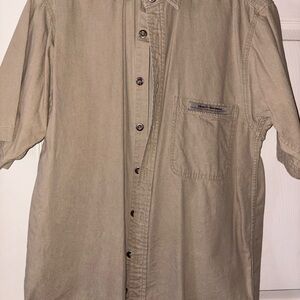 Harley-Davidson Men's Short-Sleeve Button-Down Shirt — Khaki